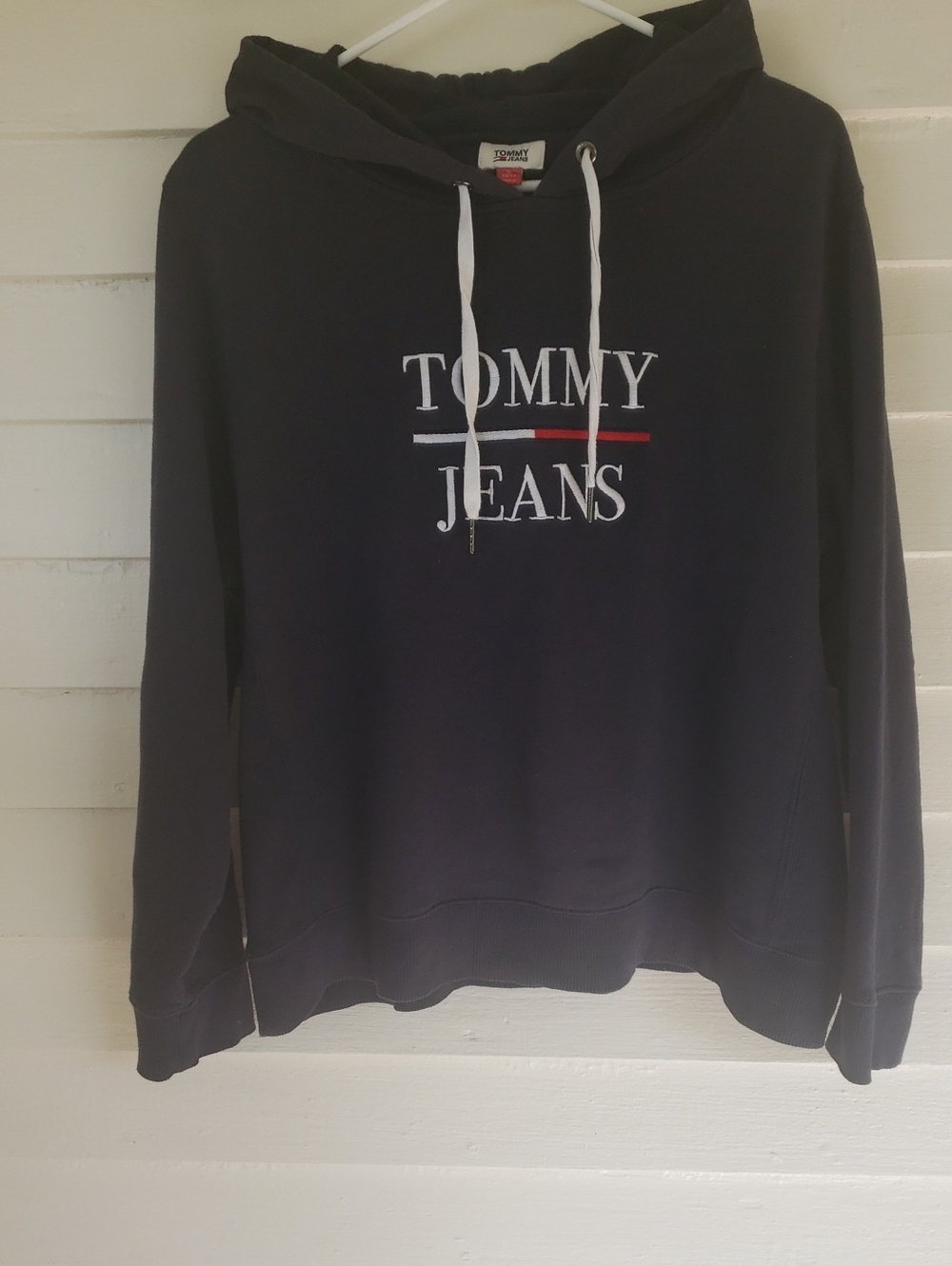 Tommy Hilfiger Vintage Women's Navy Logo Hoodie Size XL